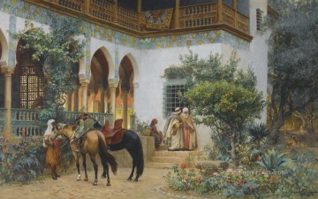 フレデリック・アーサー・ブリッジマン Painting - 北アフリカの中庭 フレデリック・アーサー・ブリッジマン